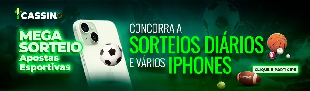Mega sorteio de apostas esportivas — concorra a sorteios diários e vários iPhones