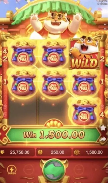 Fortune Tiger rodando no celular — ganho de 1.500