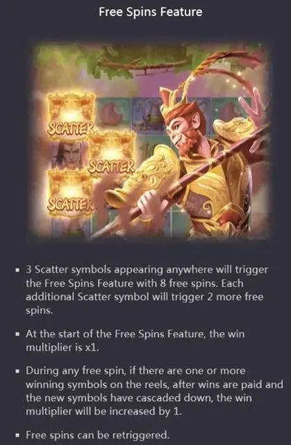 Recurso de giros grátis do Legendary Monkey King